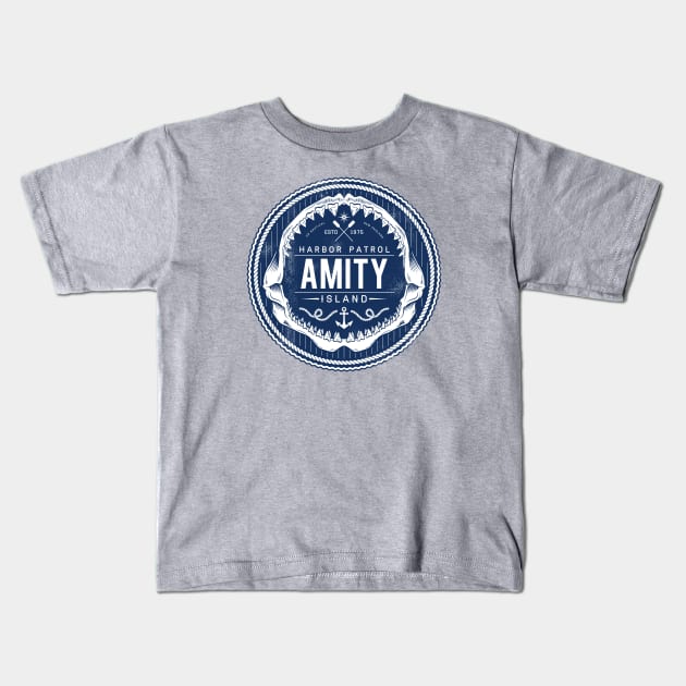 Amity Island Harbor Patrol Kids T-Shirt by Nemons